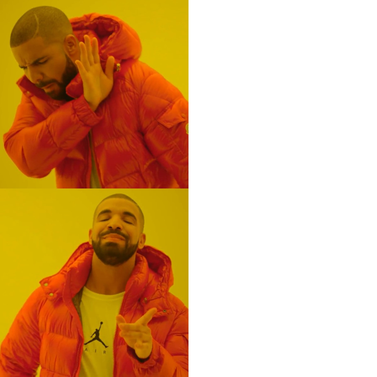Drake Hotline Bling meme about Transparent Labs