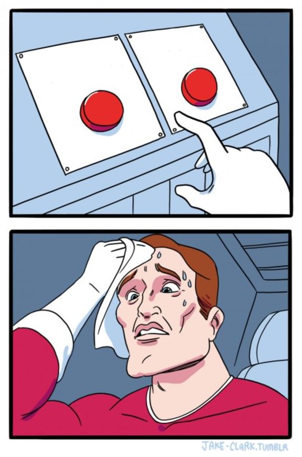 Two Buttons meme about Transparent Labs